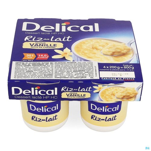 3704319 DELICAL RIJSTPAP VANILLE 4X200G