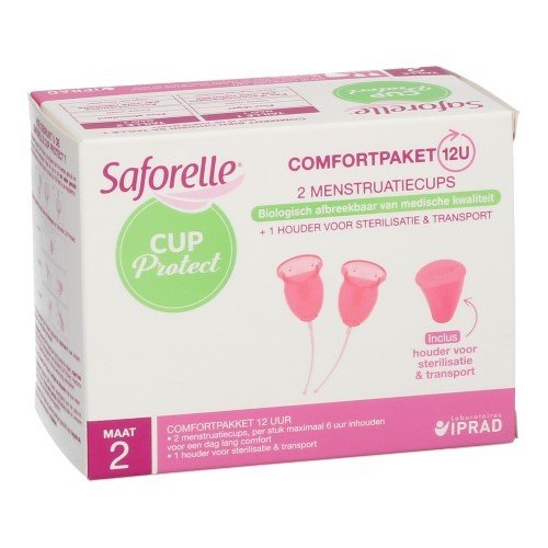 Saforelle Cup Protect biedt alle vrouwen die geen conventionele bescherming meer wensen te gebruiken een menstruatie cup gemaakt van biocompatibele medische siliconen, die veiligheid en comfort garandeert tijdens de menstruatie.

Het 12 uur durende Comf