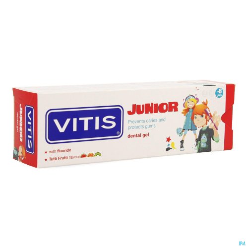 VITIS Junior Tandgel is speciaal ontwikkeld voor een optimale mondhygiëne van kinderen vanaf 6 jaar, wanneer de vorming van het permanente gebit begint.

De actieve stoffen fluoride-, panthenol- en xylitol, in combinatie met goed poetsen, bieden volledi