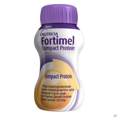 FORTIMEL COMPACT PROTEIN PITTIGE TROPICAL GEMBER FLESJES 4X125ML