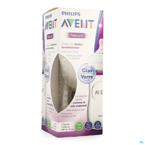 PHILIPS AVENT NATURAL 2.0 ZUIGFLES 240ML GLAS Eenvoudig te combineren met borstvoeding
Onze glazen Natural-fles maakt flesvoeding voor je baby en jezelf natuurlijker. De speen heeft een innovatief ontwerp met comfortkussentjes dat lijkt op een borst en stimuleert zo het natuurlijk aanleggen. Zo is