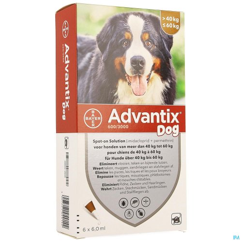 ADVANTIX DOG SPOT-ON SOL CHIEN 40-60KG PIPET 6X6ML ADVANTIX DOG SPOT-ON SOL CHIEN 40-60KG PIPET 6X6ML