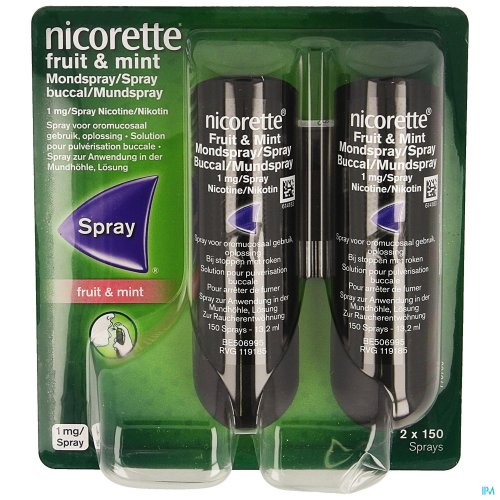 NICORETTE FRUIT & MINT 1 MG SPRAY DOS 2X150