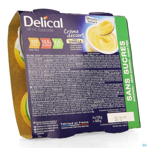 DELICAL CREME DESSERT HP-HC Z/SUIK. VANILLE 4X124G