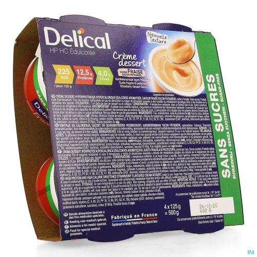 DELICAL CREME DESSERT HP-HC S/SUCRE FRAISE 4X124G DELICAL CREME DESSERT HP-HC S/SUCRE FRAISE 4X124G