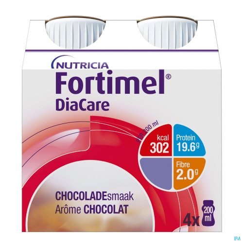 FORTIMEL DIACARE GOÛT CHOCOLAT BOUTEILLES 4X200ML